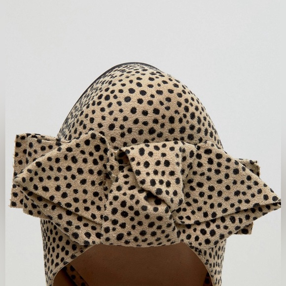 Office Show Leopard Print Bow Platform Heeled Sandals. Size US 7. - Picture 3 of 3